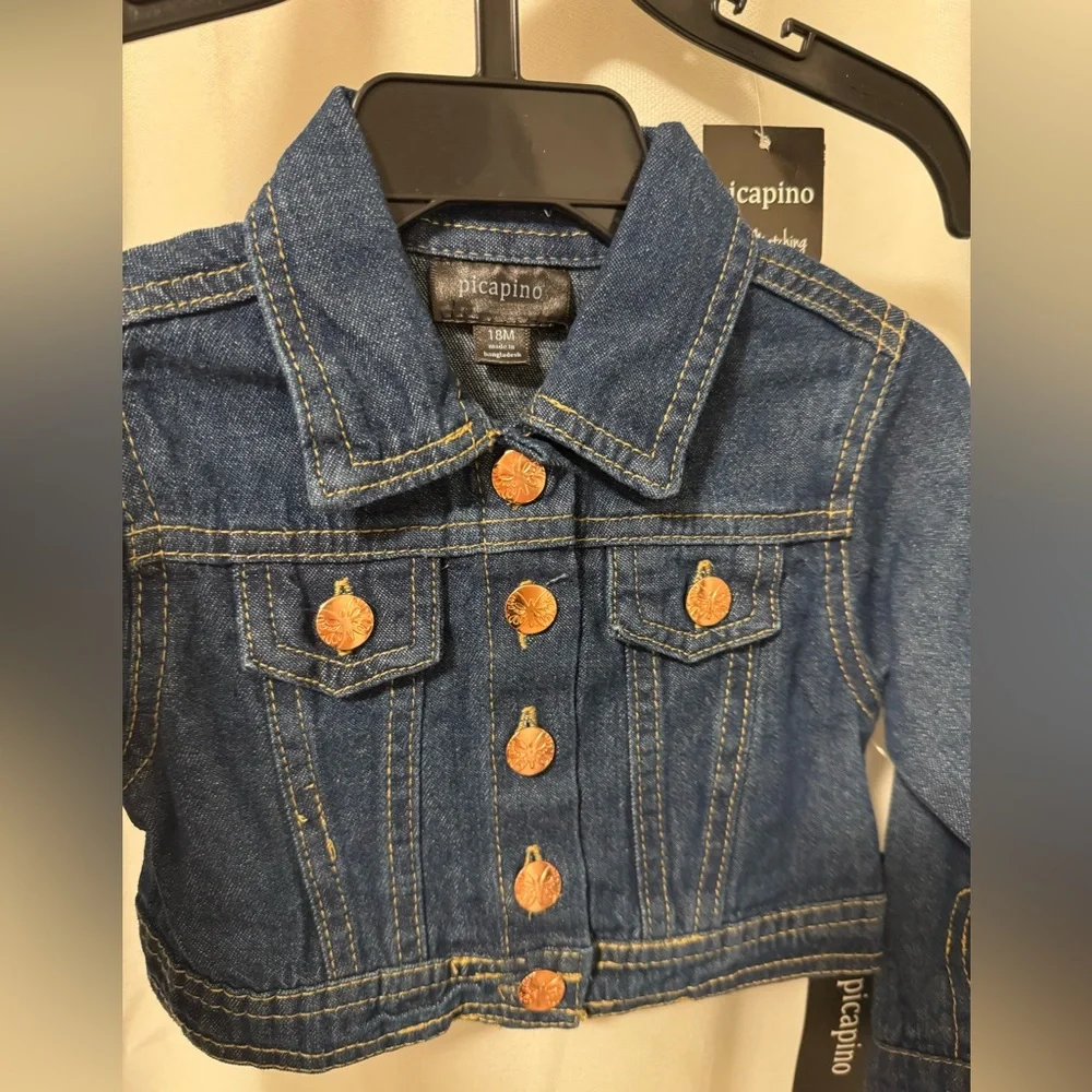 Picapino Toddler Girl Jean Jacket - Picture 2 of 3